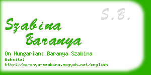 szabina baranya business card